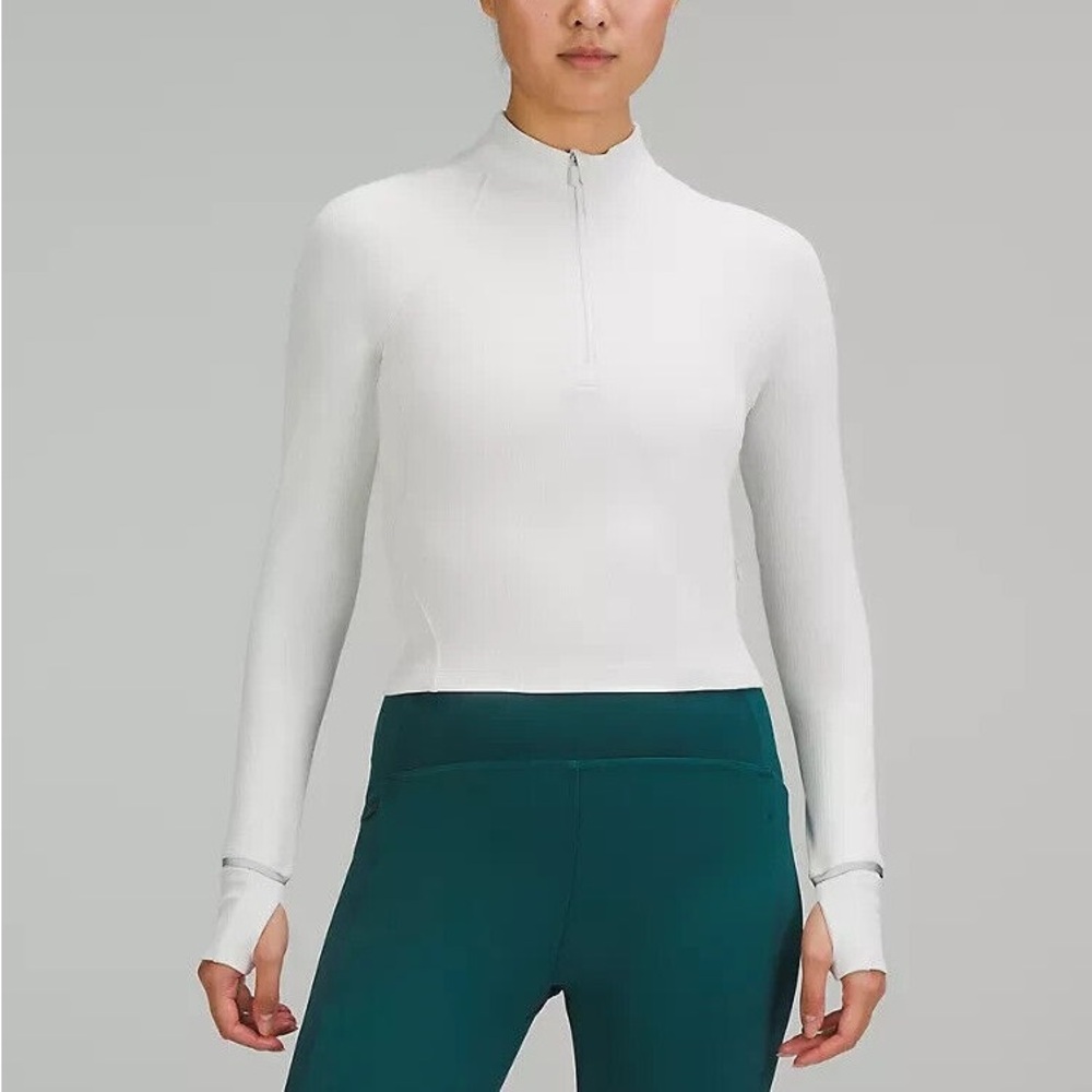 Lululemon Its Rulu Run Cropped Half Zip *Ribbed